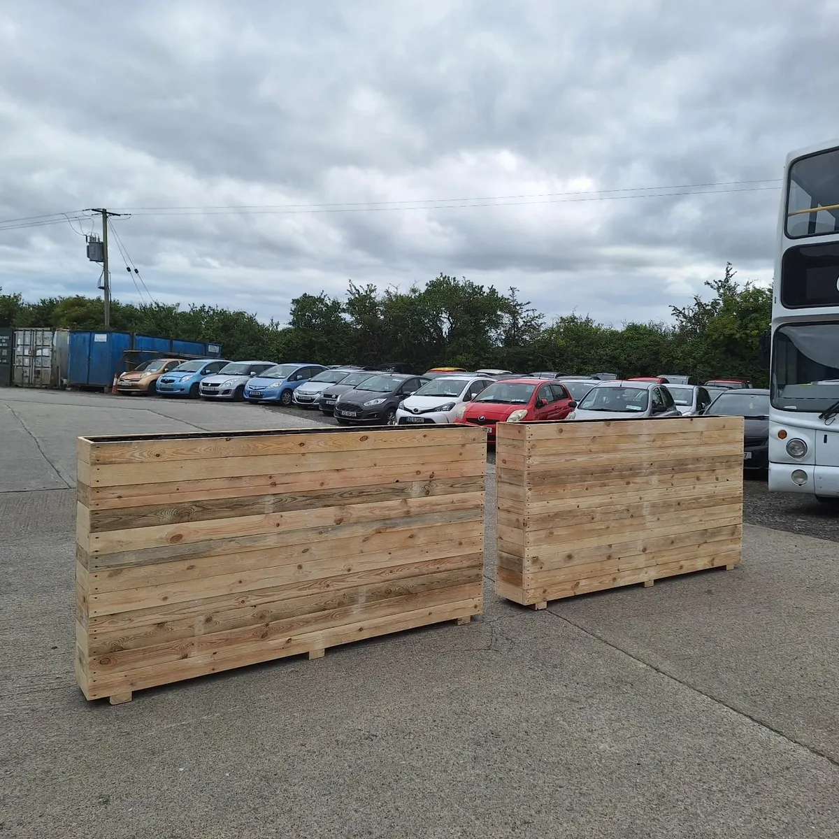 Tall Outdoor Wooden Planter - Image 3