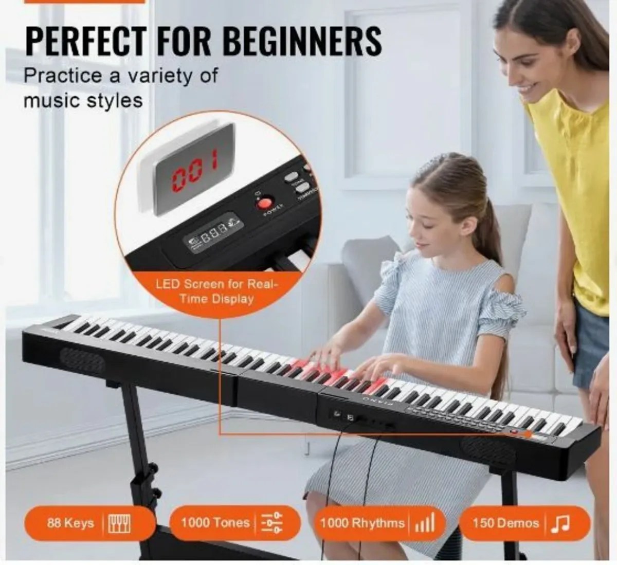 88 Key Digital Piano Keyboard Semi - Image 2