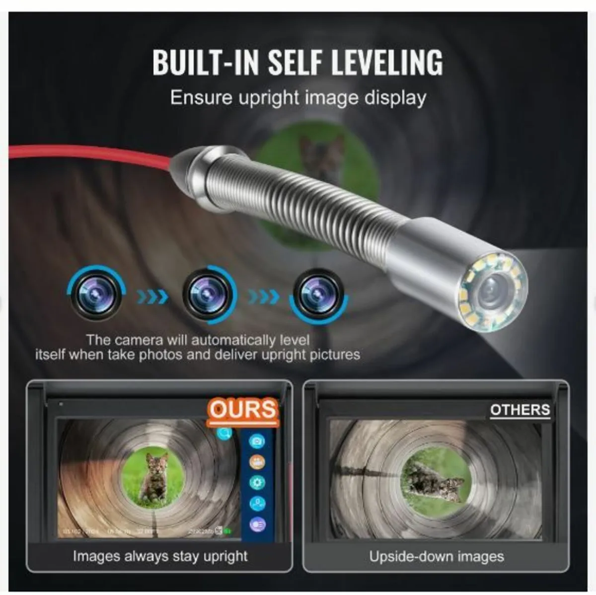 Sewer Camera 165 ft/50m Self-Leveling Drain - Image 3