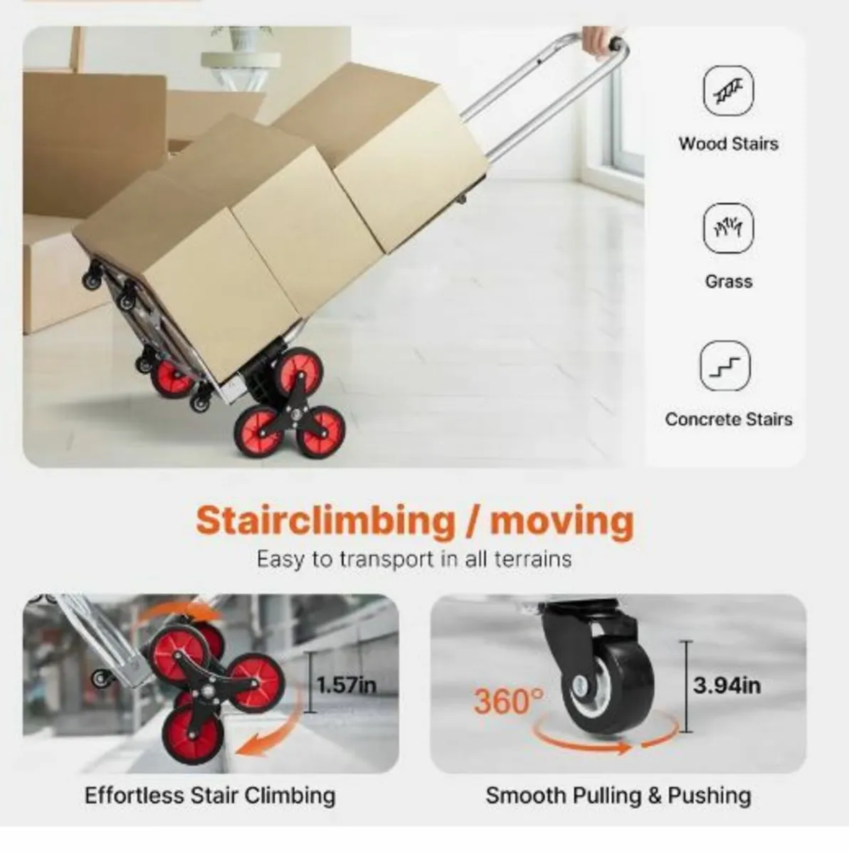 Stair Climbing Cart Heavy Duty Folding - Image 2