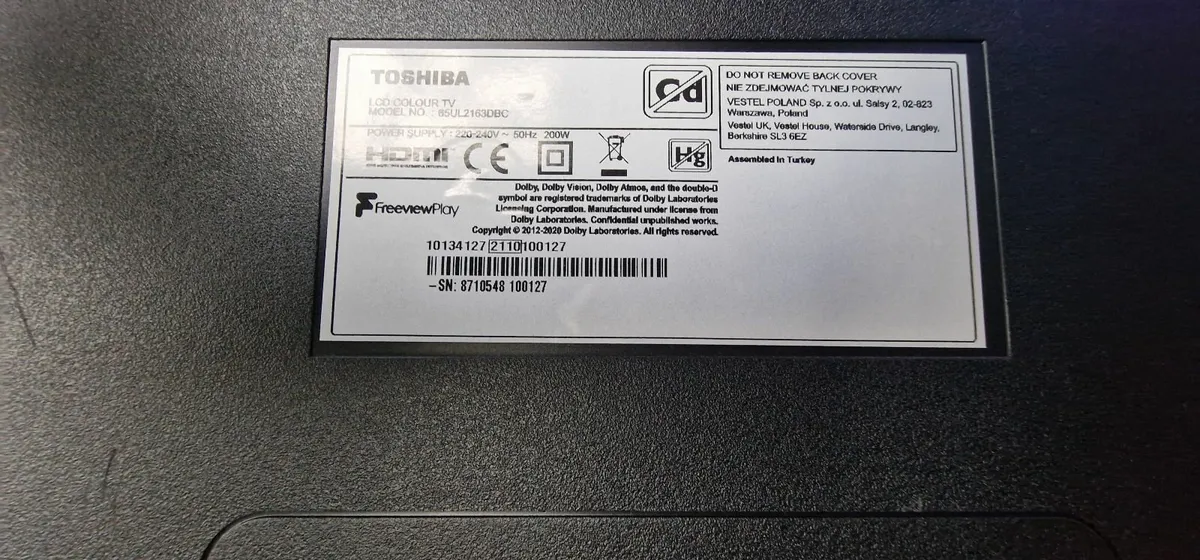 65inch toshiba tv for sale - Image 3