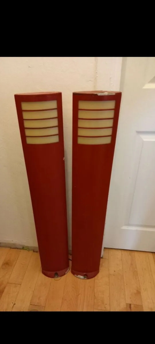 vintage retro metal driveway entrance lamps - Image 1