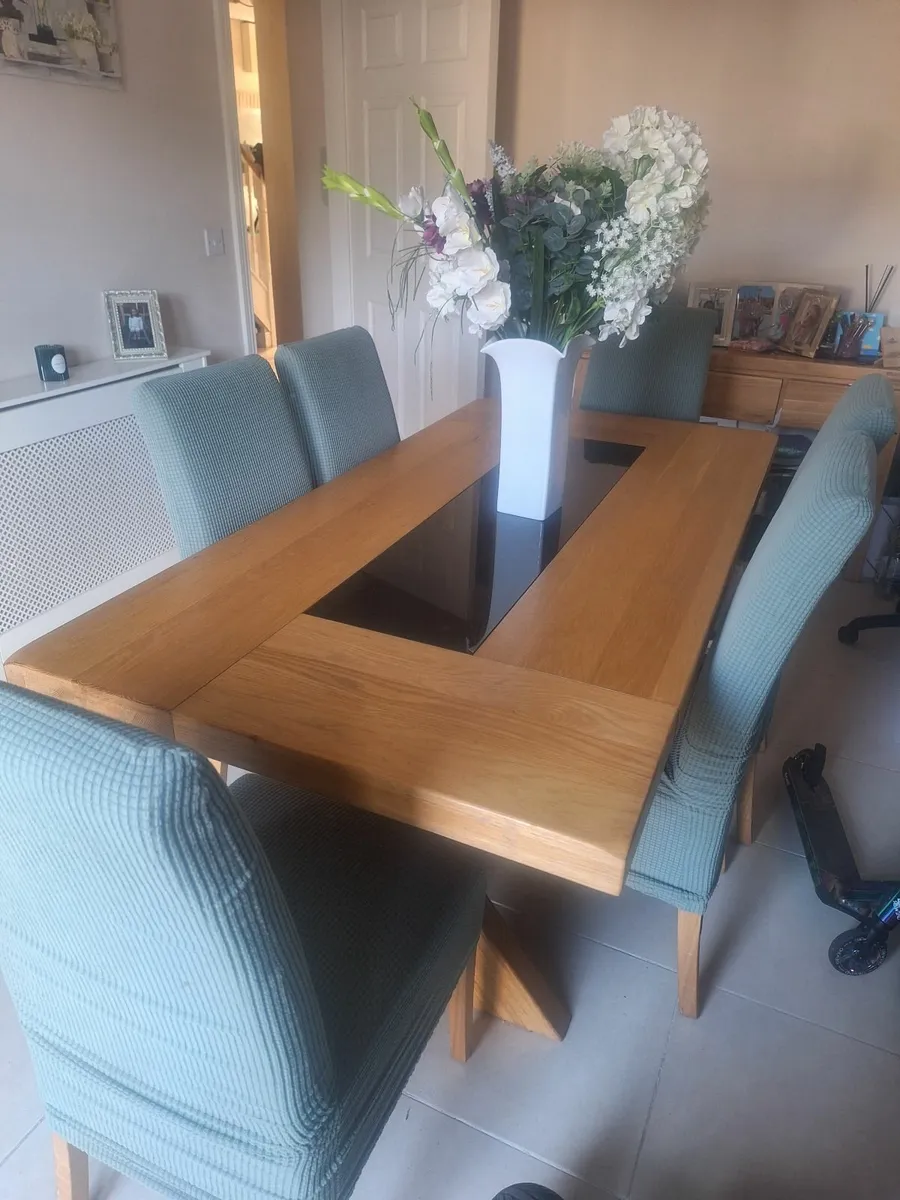 Dining Room Table & Chairs & Console Table - Image 1