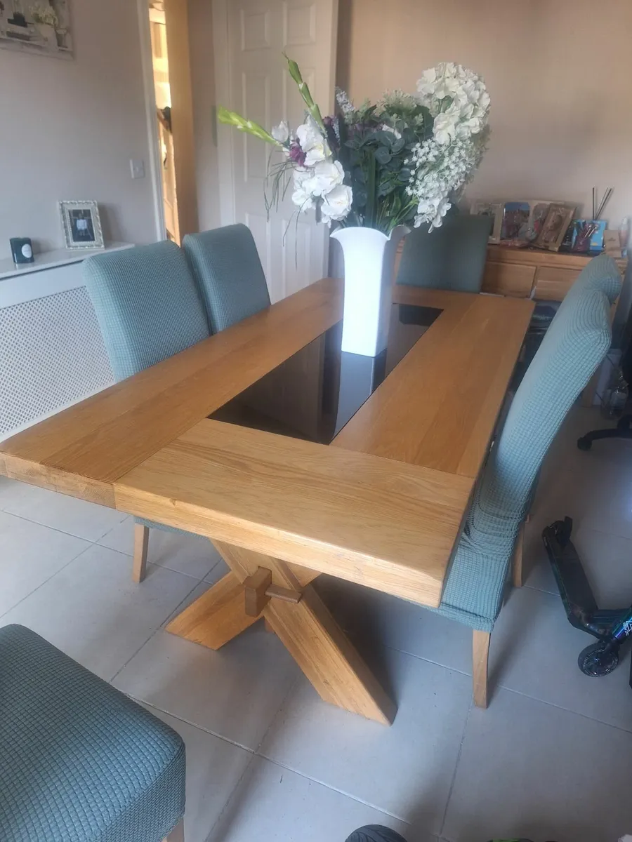 Dining Room Table & Chairs & Console Table - Image 2