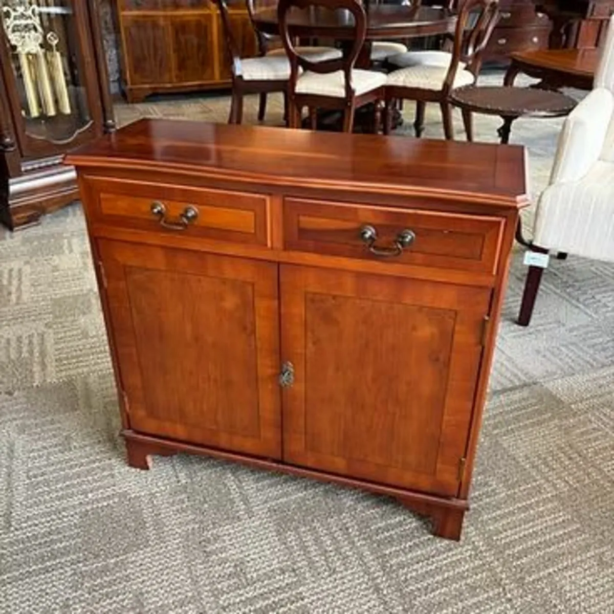 Beautiful yew flamed two door sideboard