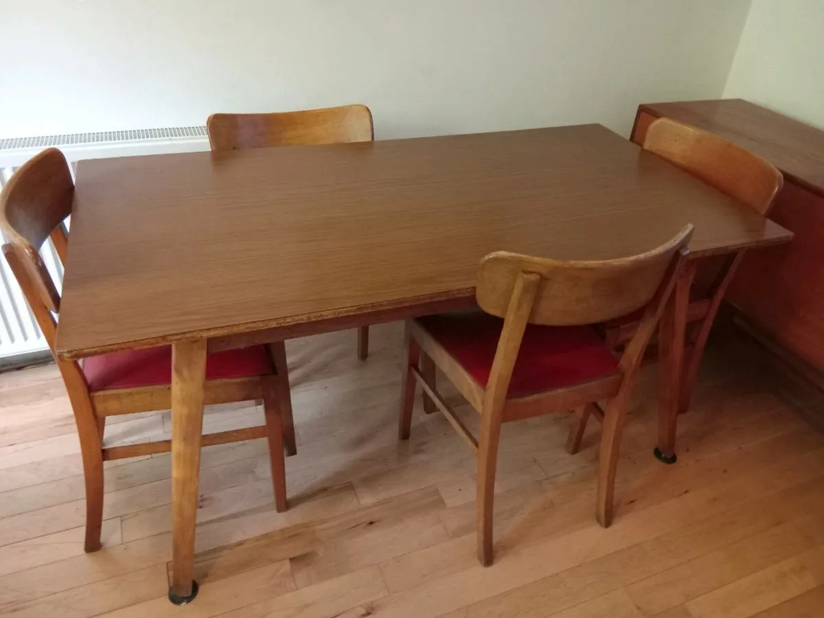 mid century teak dining set offset legs - Image 2