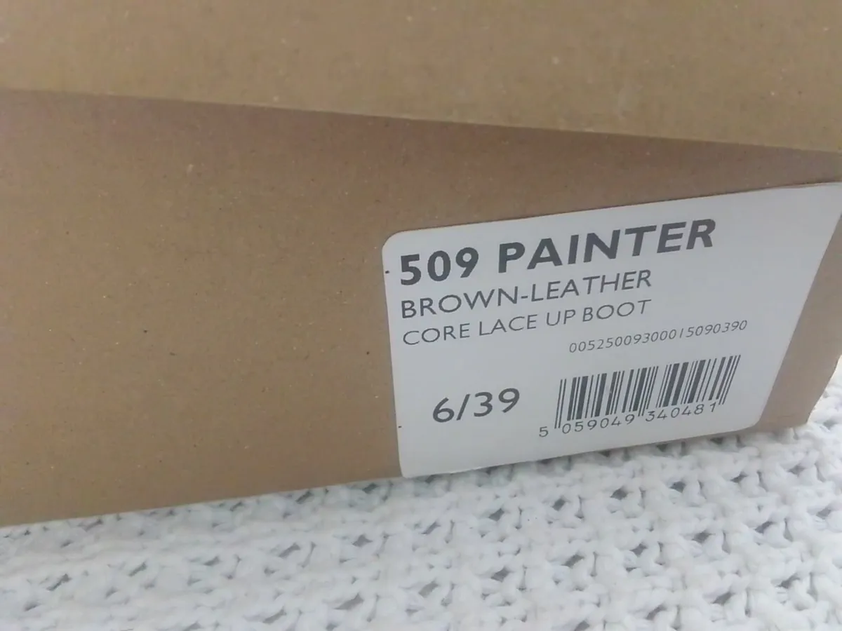 BERTIE PAINTER MAN BROWN LEATHER LACE UP BOOTS 6 - Image 3