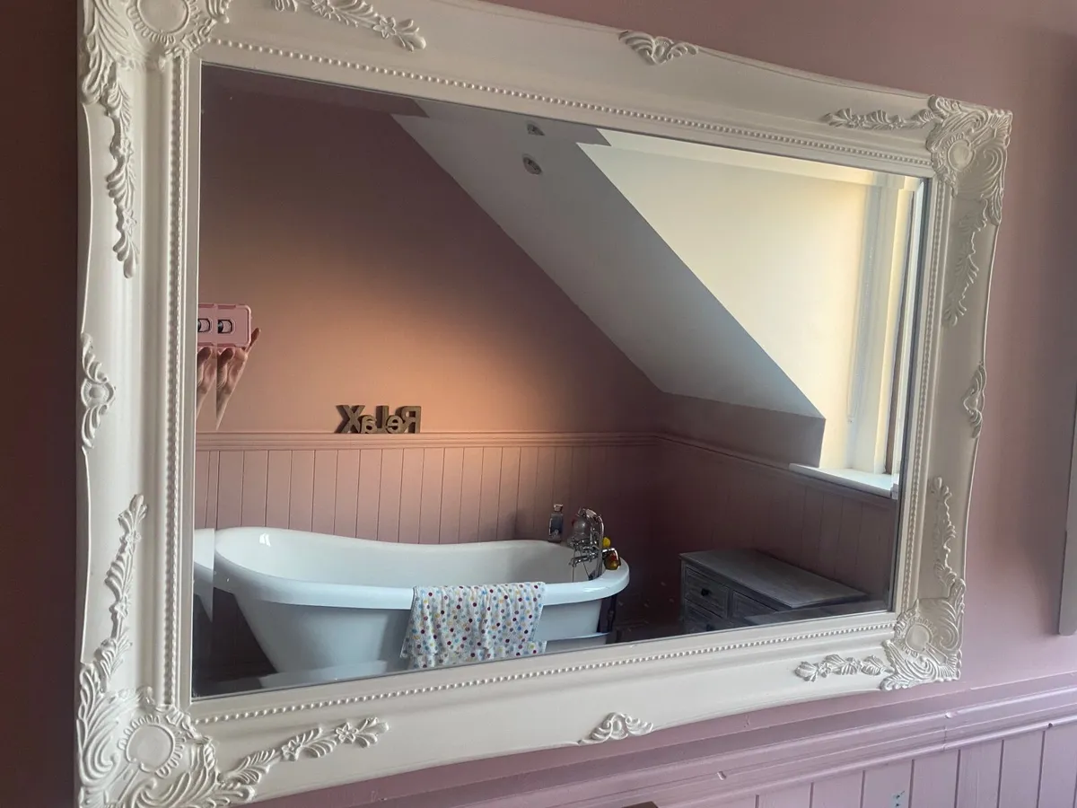 Large white mirror - Image 1