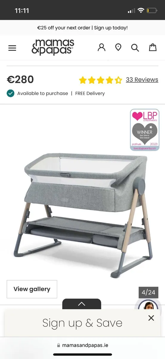 Bedside crib - Image 1