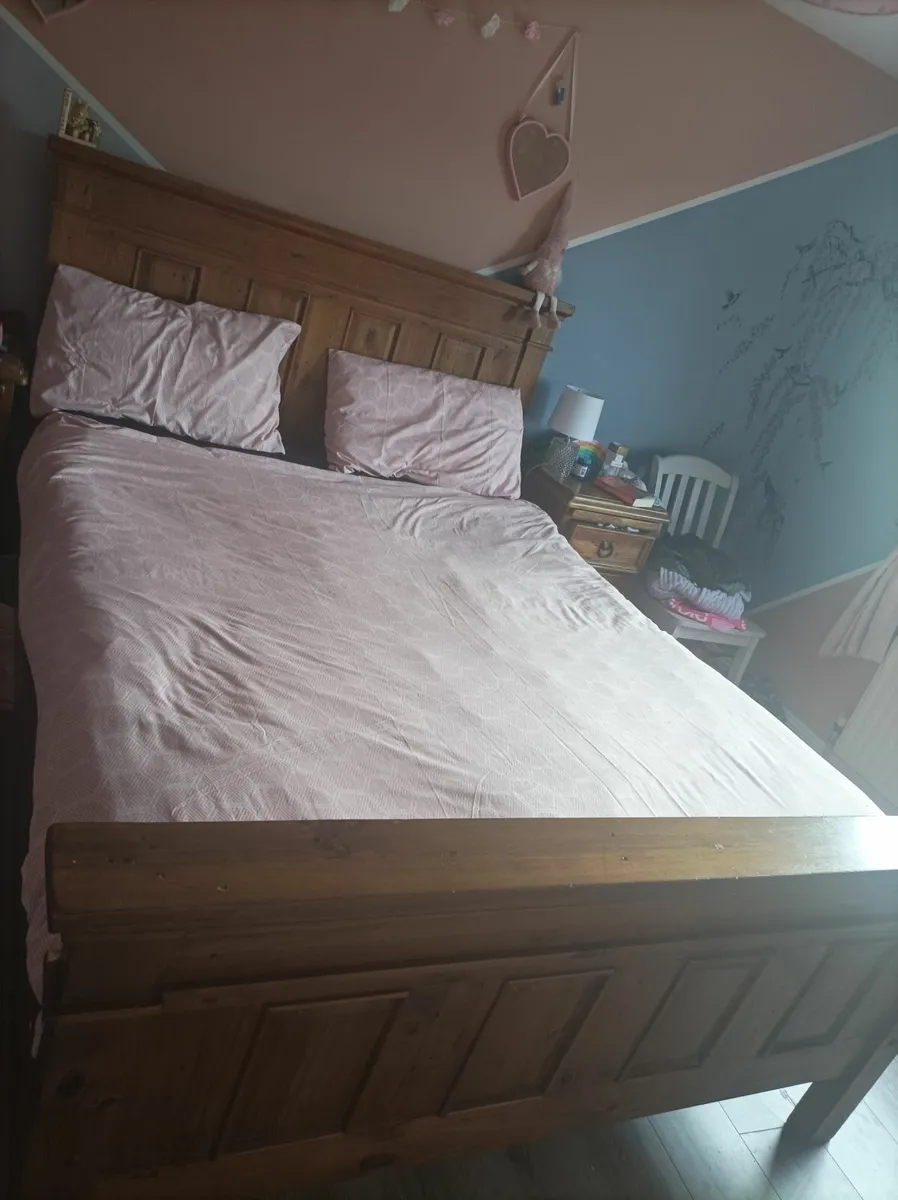 King size bed...solid wood - Image 1