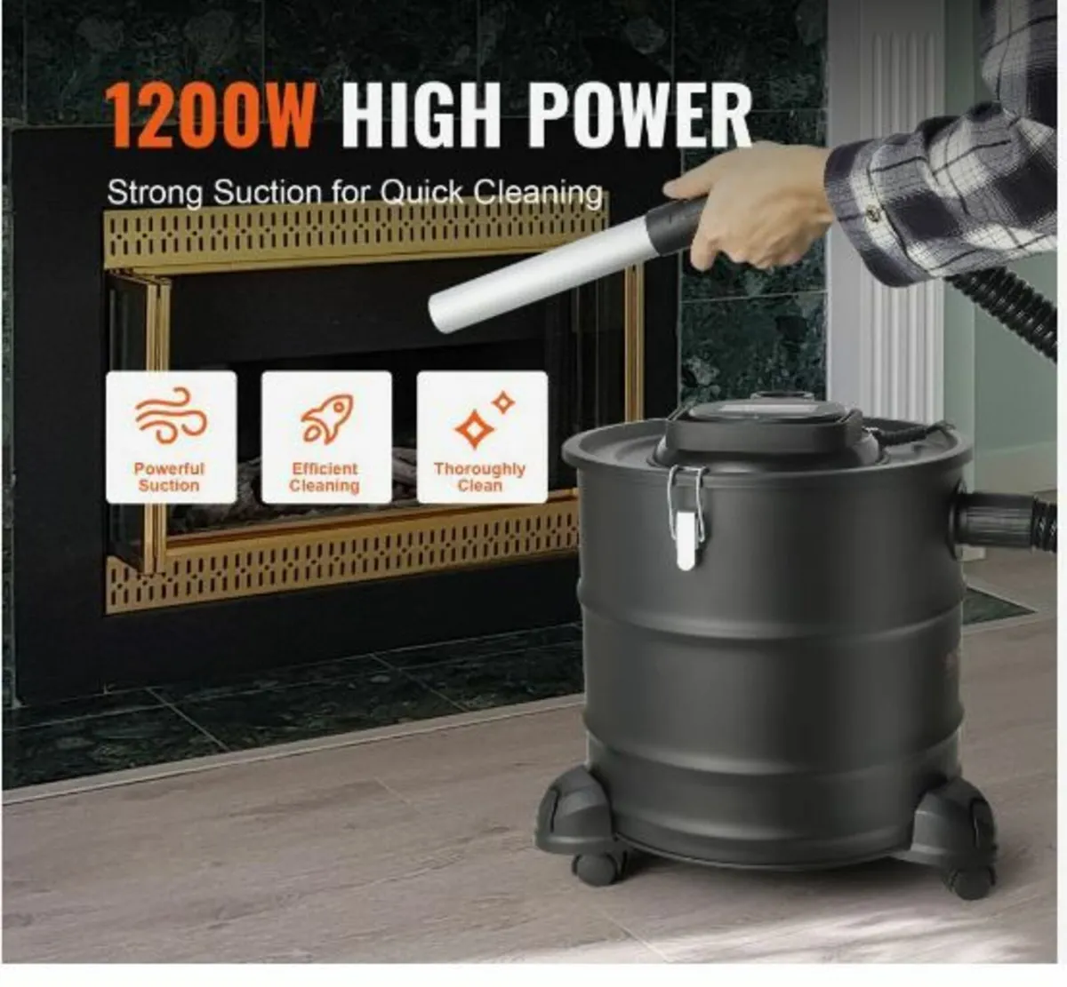 Ash Vacuum Cleaner, 20 L with 1200W Powerful Sucti - Image 2