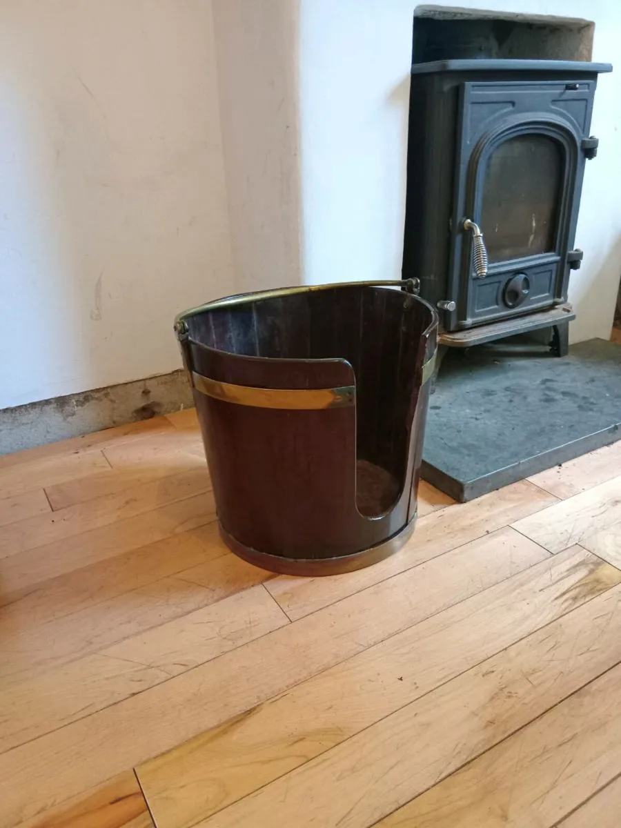 antique georgian peat  bucket 1790s george 111 - Image 1