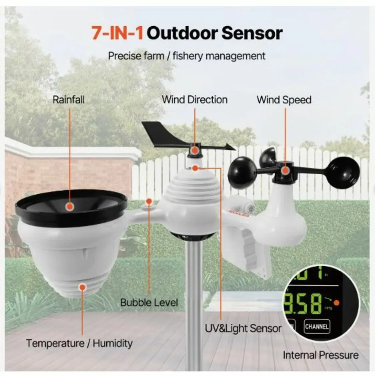 7-in-1 Wi-Fi Weather Station, 19.1 cm - Image 2
