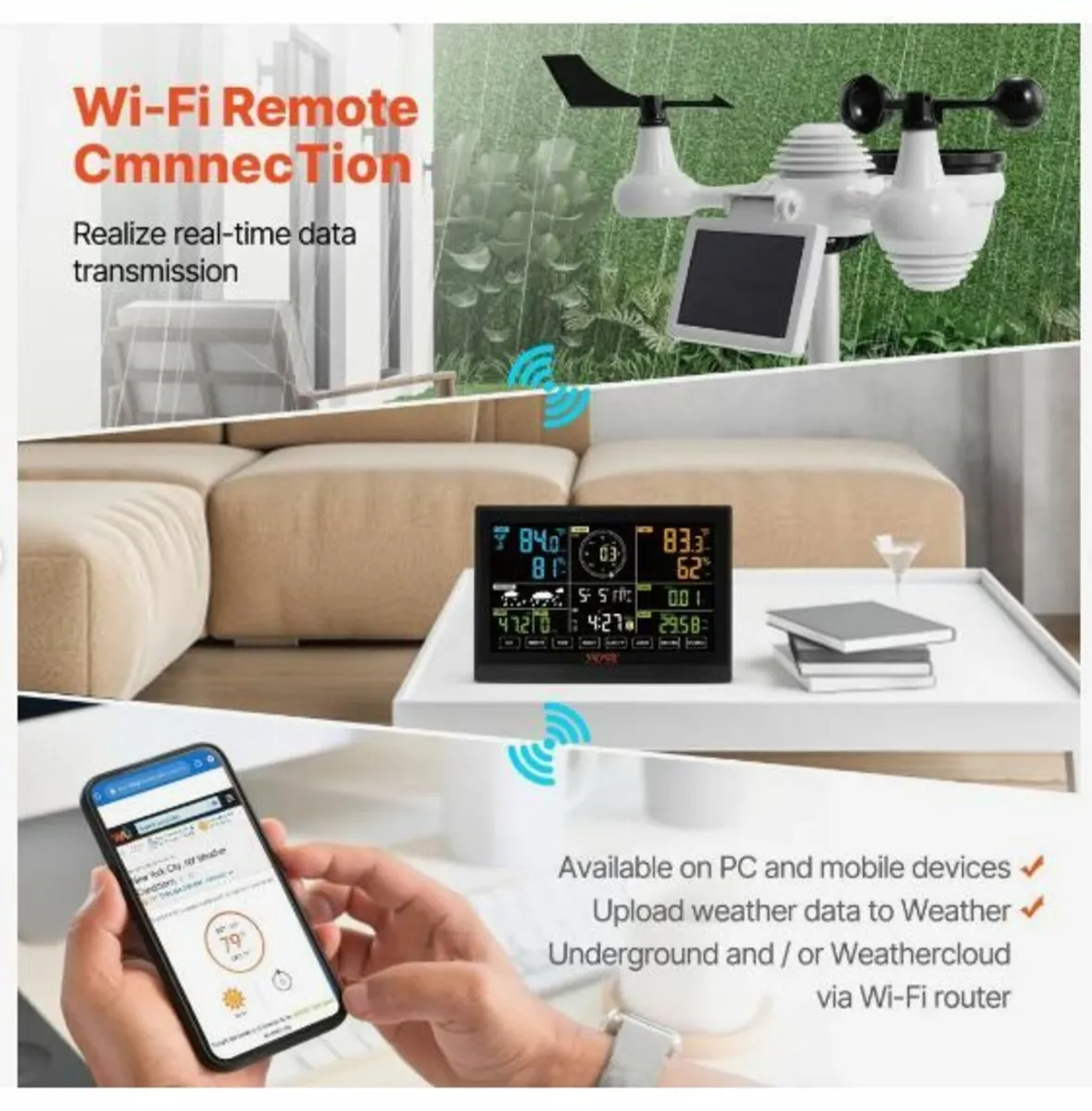 7-in-1 Wi-Fi Weather Station, 19.1 cm - Image 3