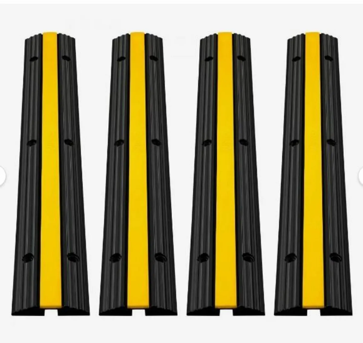 4 Pack of 1-Channel Rubber Cable Protector Ramps - Image 1