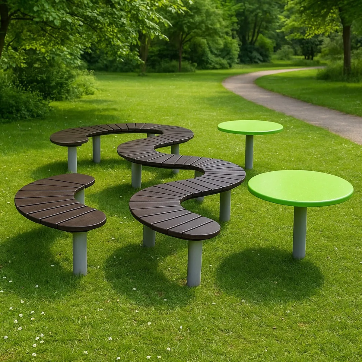 Steel benches & tables - Image 1