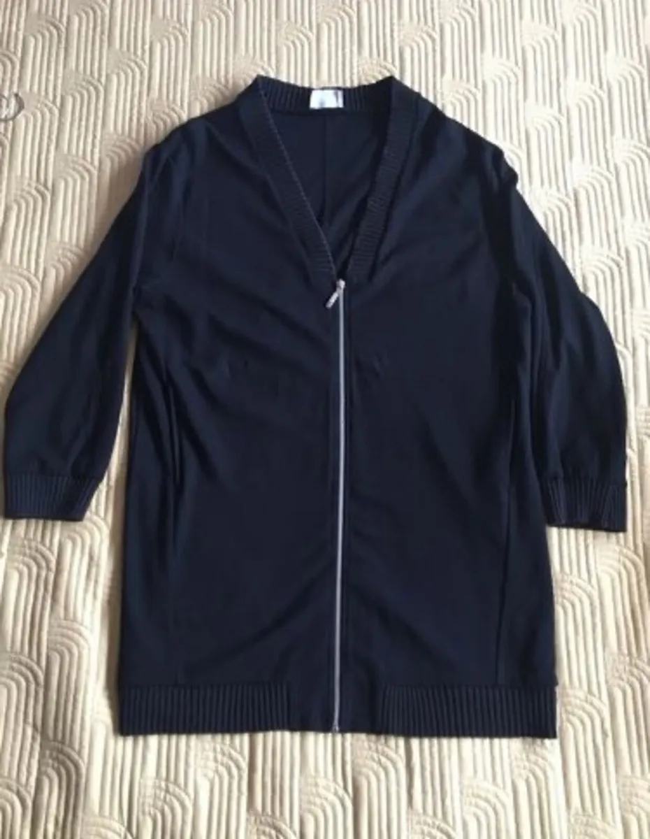 Savida Black Jersey Cardigan Size L - Image 1