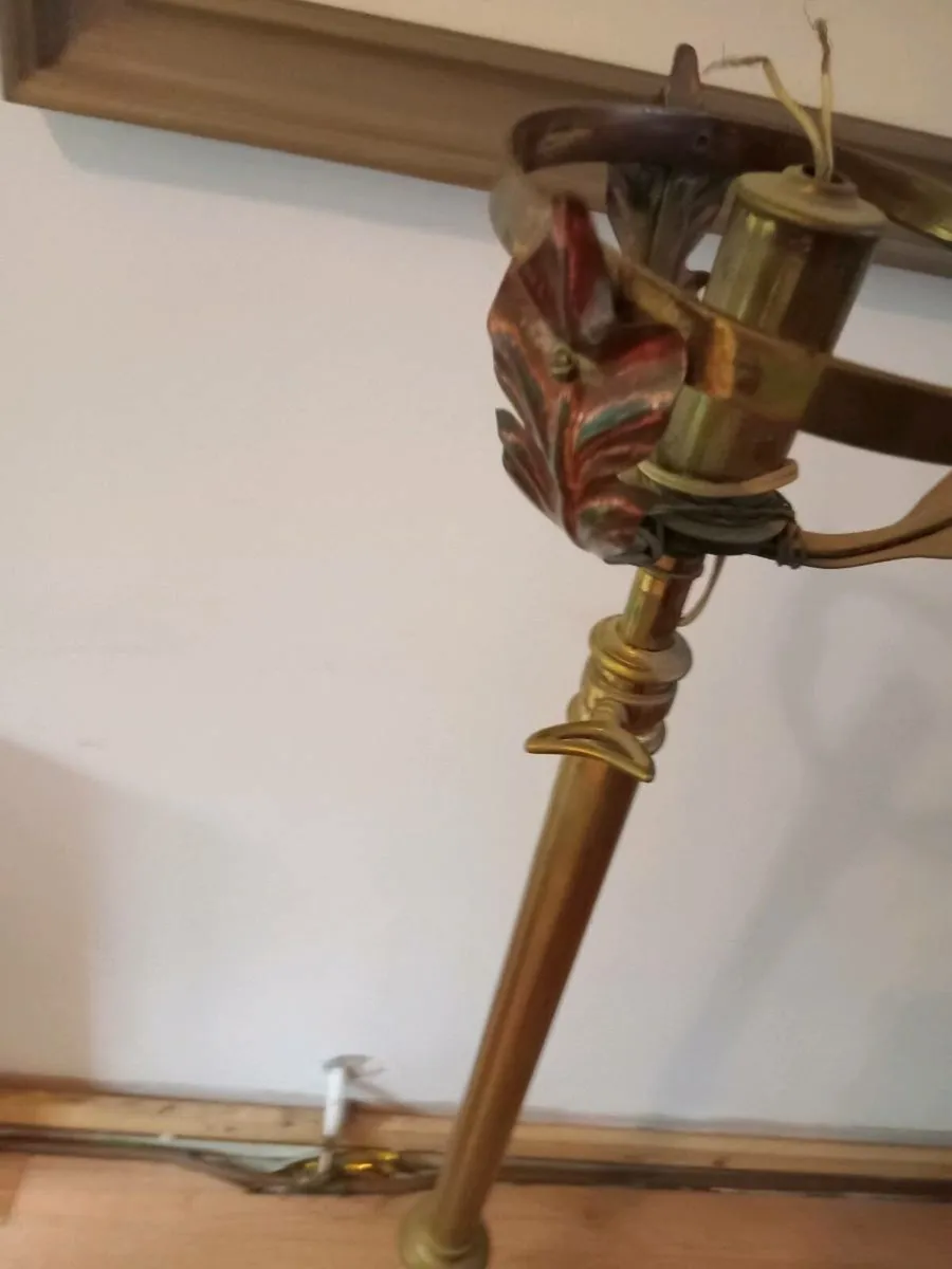 antique brass floor lamp - Image 3