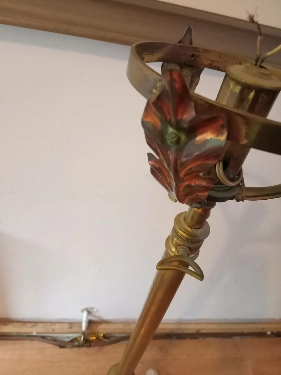 antique brass floor lamp - Image 4