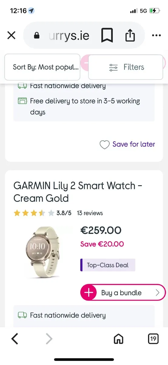 ladies garmin watch
