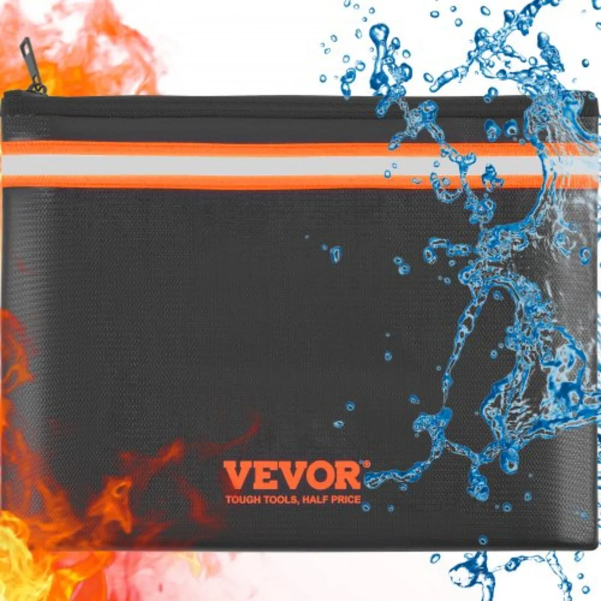 Fireproof Document Bag, 13.4"x10" Fireproof Money