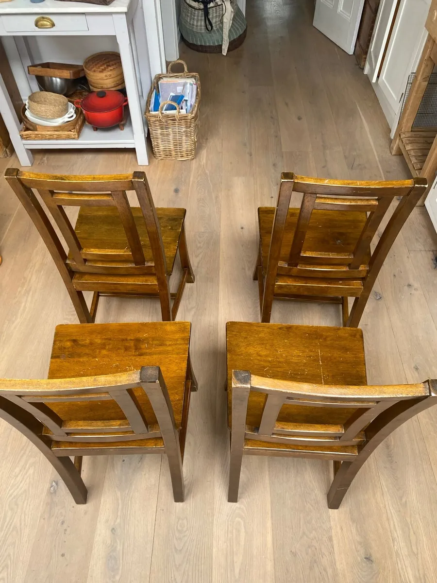 Solid Wooden Kitchen Chairs X 4 - Image 2