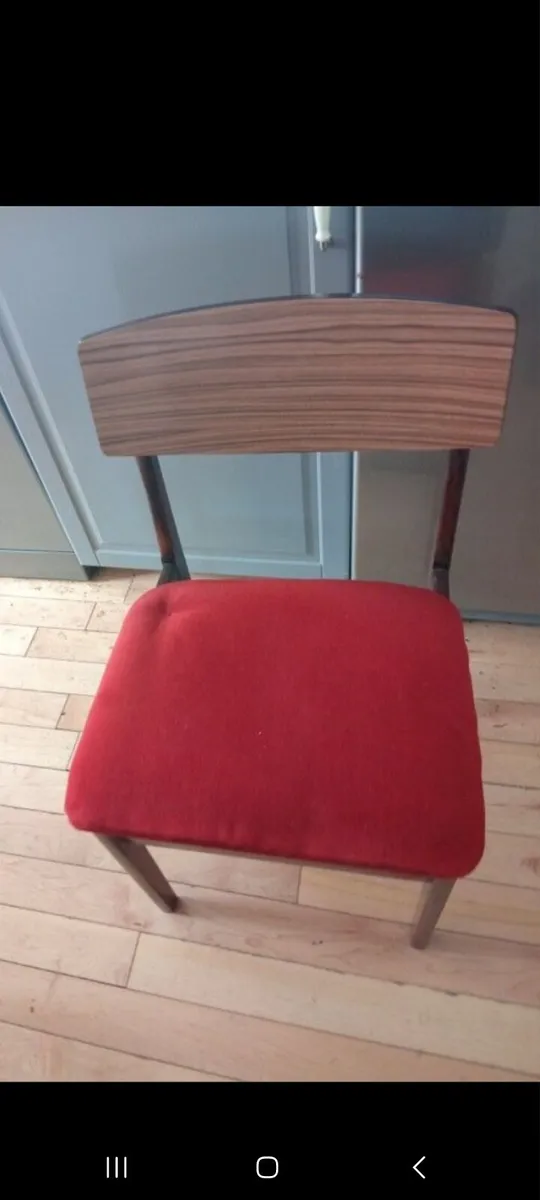mid century teak dining chairs x4 - Image 1