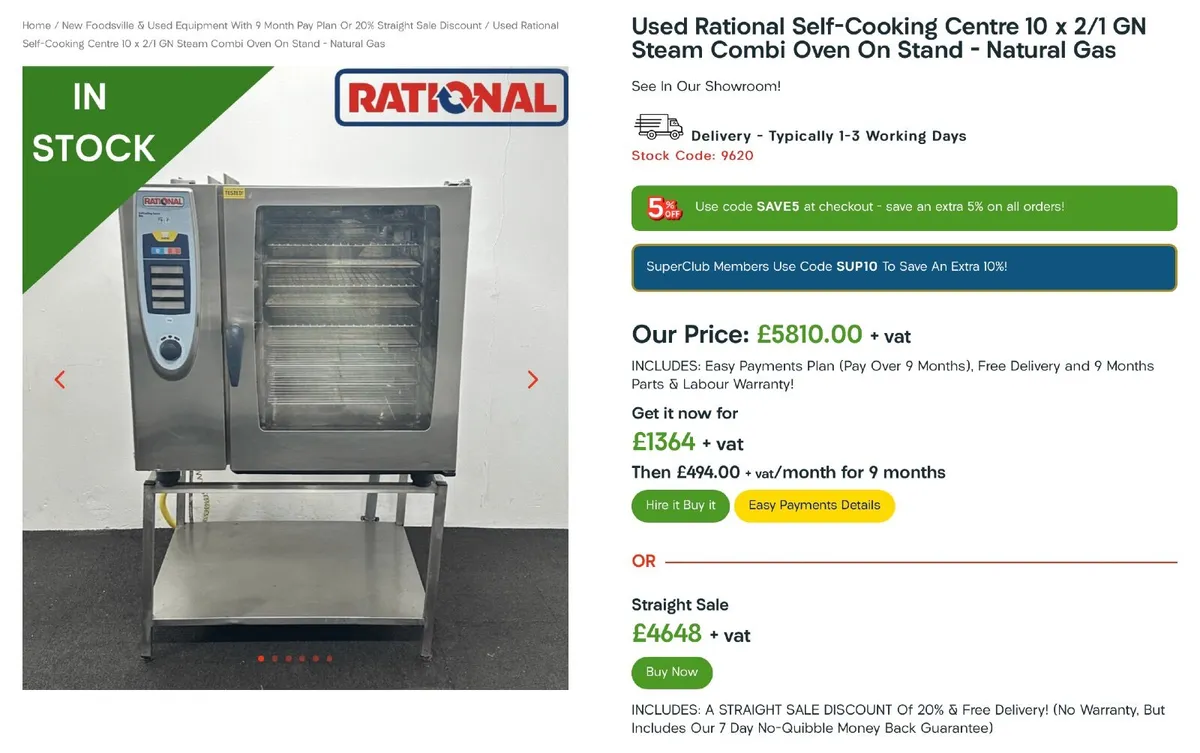 Rational 10 x 2/1 GN – Gas - PAY OVER 9 MONTHS! - Image 4