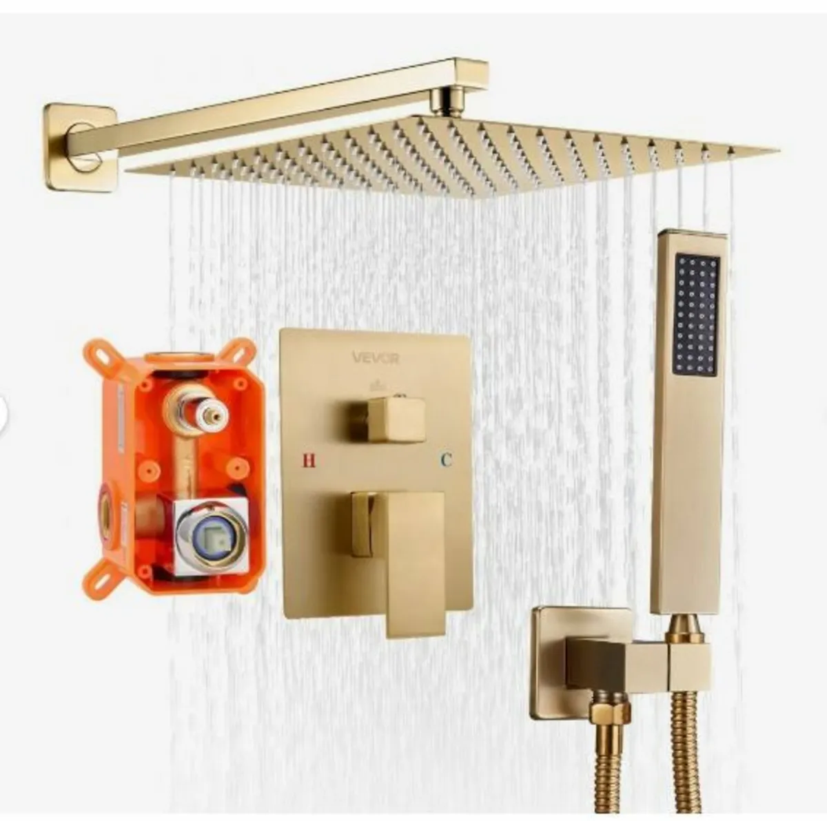 Shower Faucet Set 10" Square Rain - Image 1