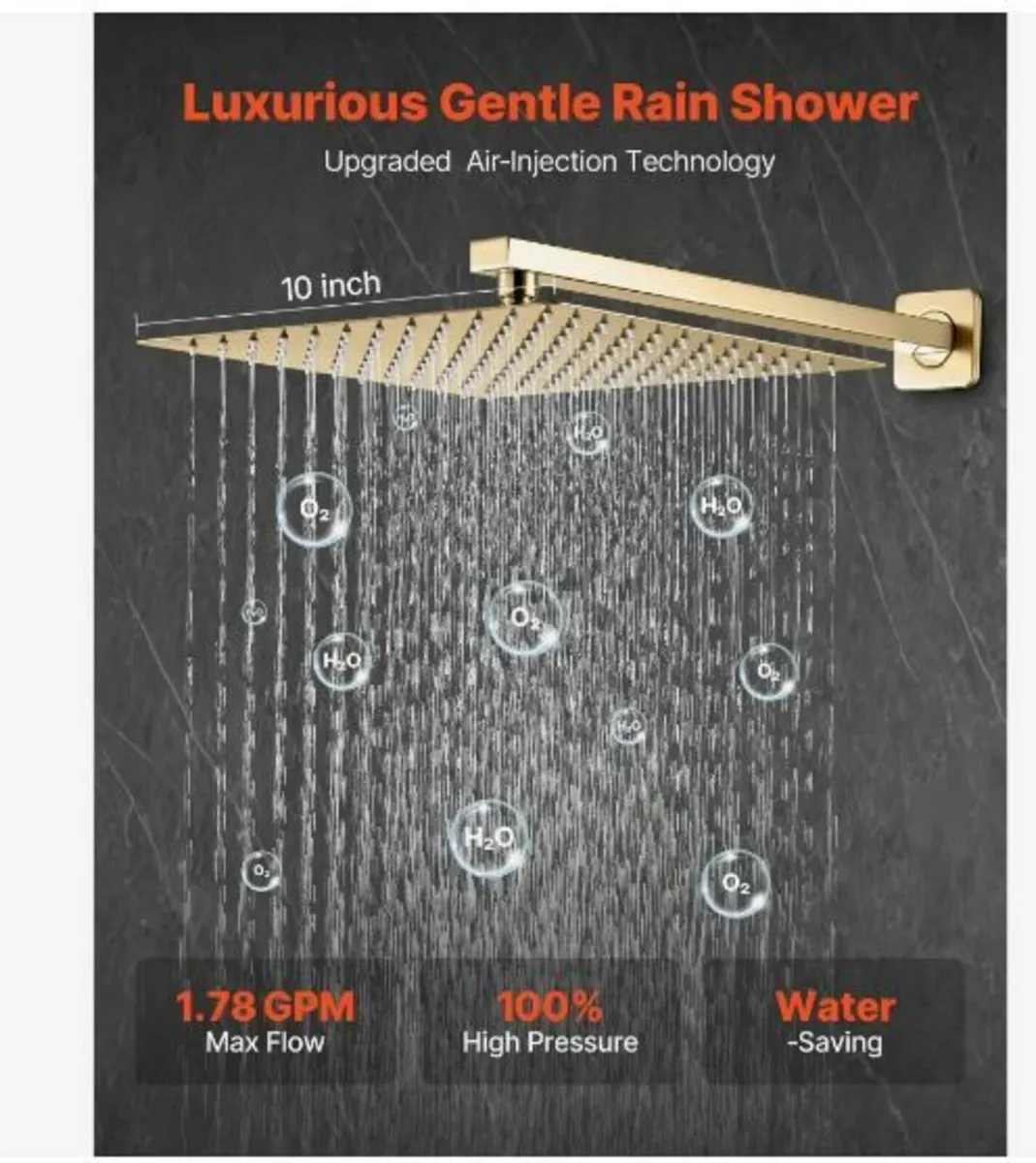 Shower Faucet Set 10" Square Rain - Image 2