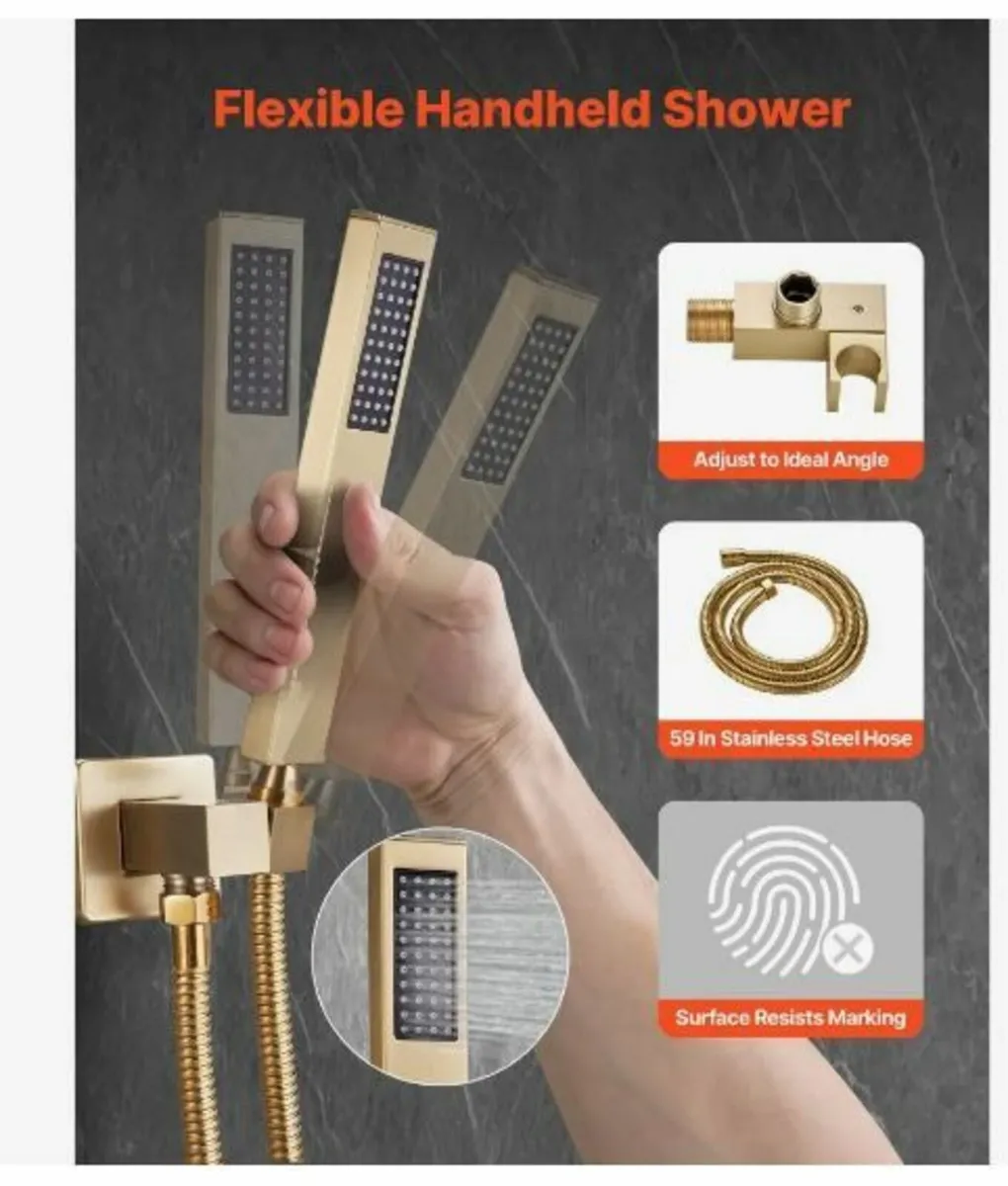 Shower Faucet Set 10" Square Rain - Image 3