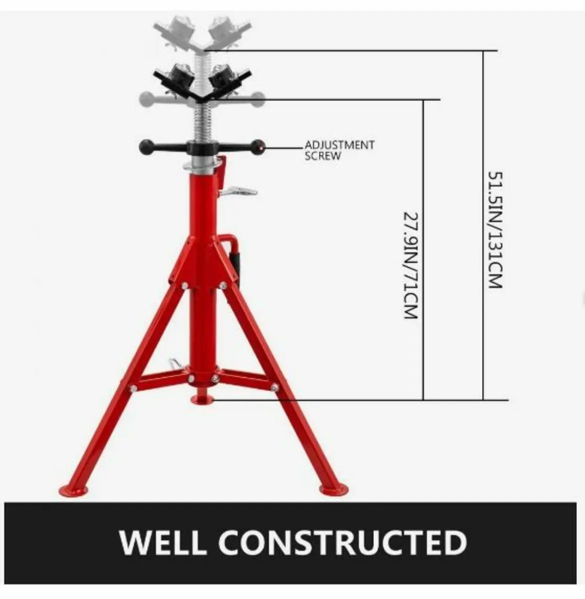 Pipe Jack Stand With 2-Ball Transfer V-Head - Image 3