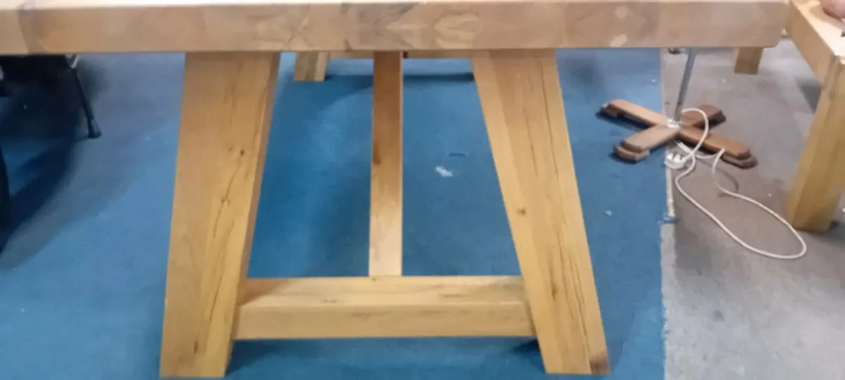 New Solid Large Oak Dining Table - Image 4