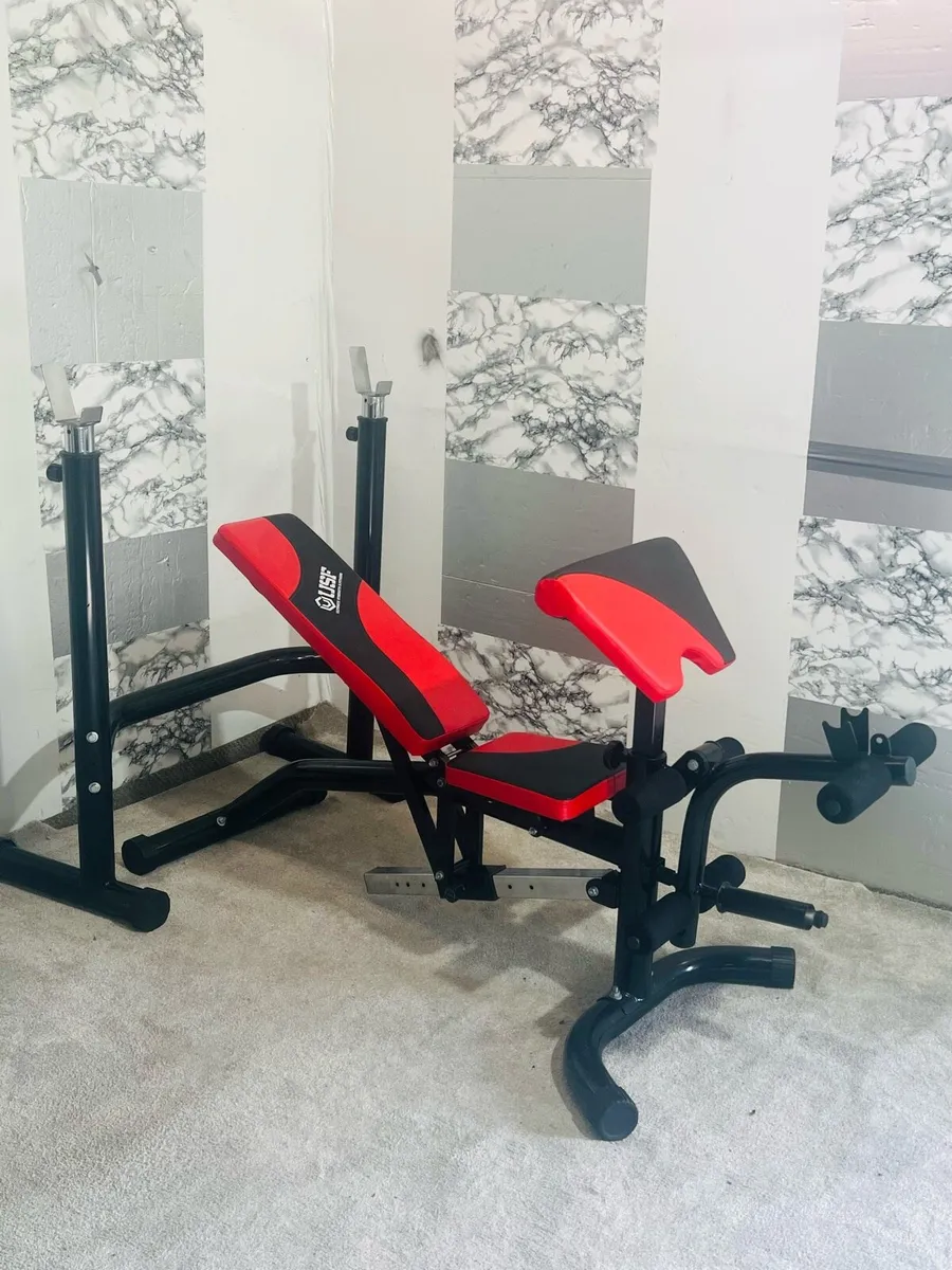 USF LERGE OLYMPIC WEIGHT BENCH WITH RACK - Image 1