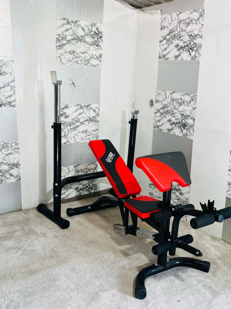 USF LERGE OLYMPIC WEIGHT BENCH WITH RACK - Image 3