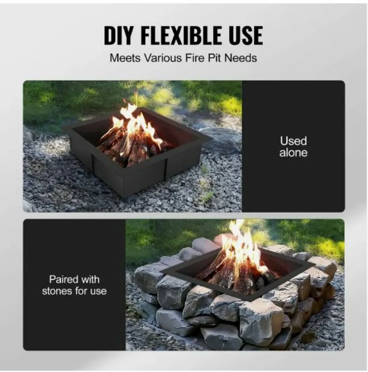 Fire Pit Ring Square 42x42 in Outer Steel - Image 2