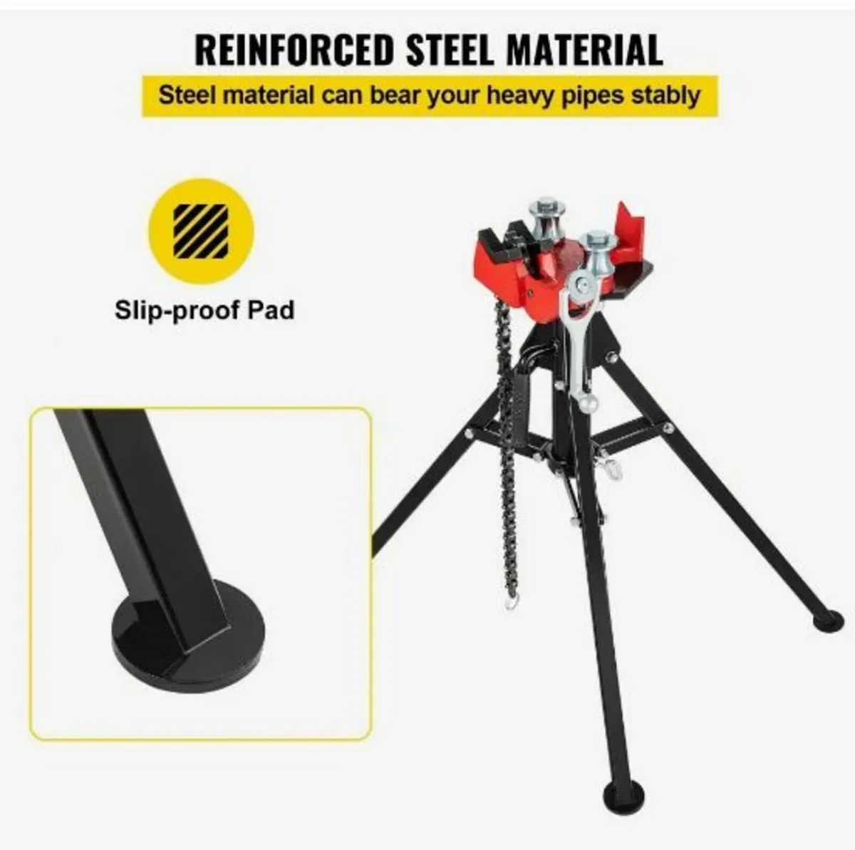 Tripod Pipe Chain Vise | 1/8"-5" Pipe Capacity - Image 1