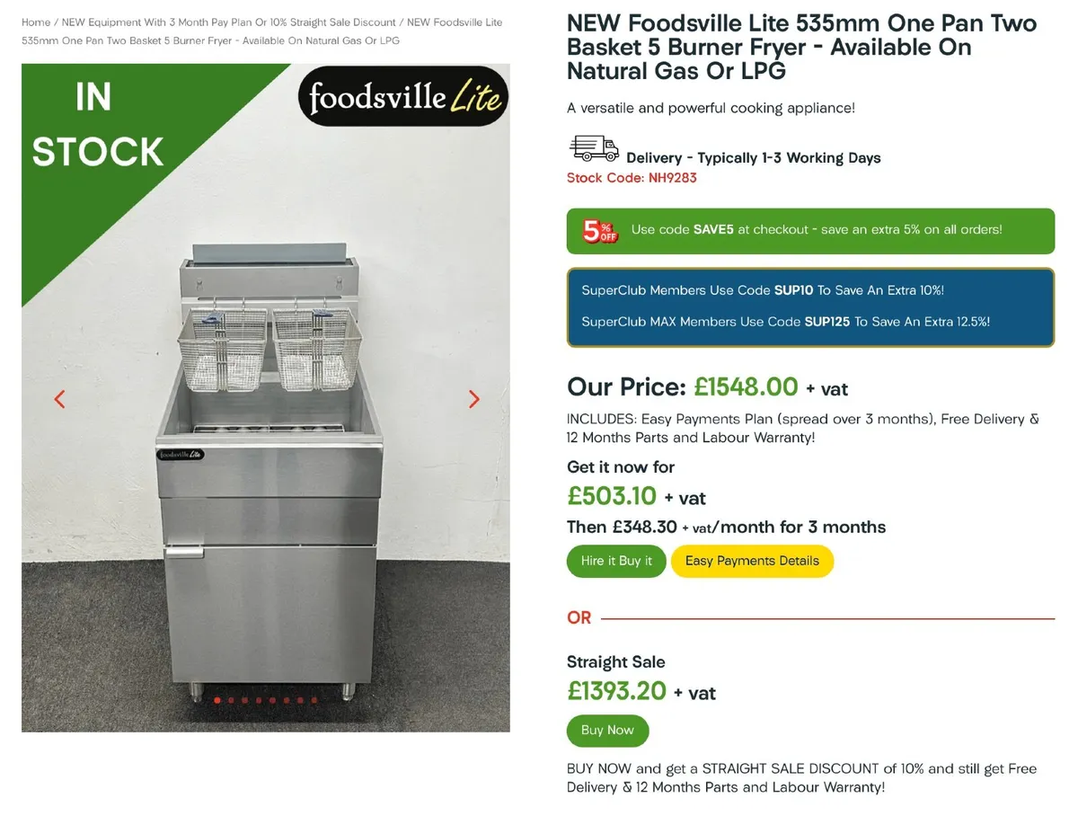 GAS 5 BURNER FRYER- pay over 6 months - Image 2
