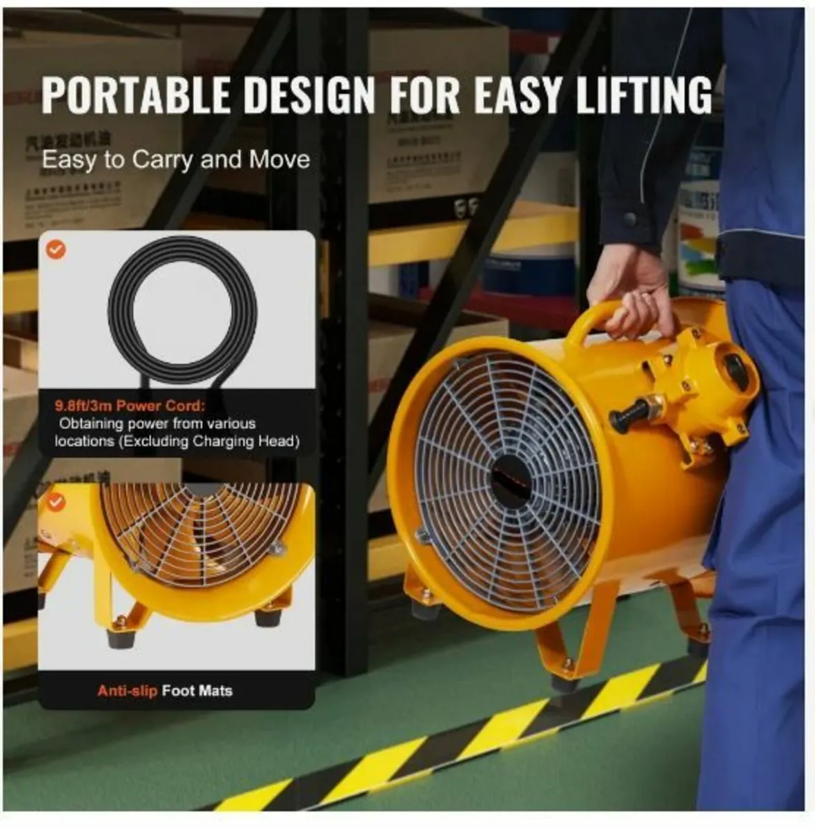 304.8mm Extractor Fan Blower Portable 3m - Image 4