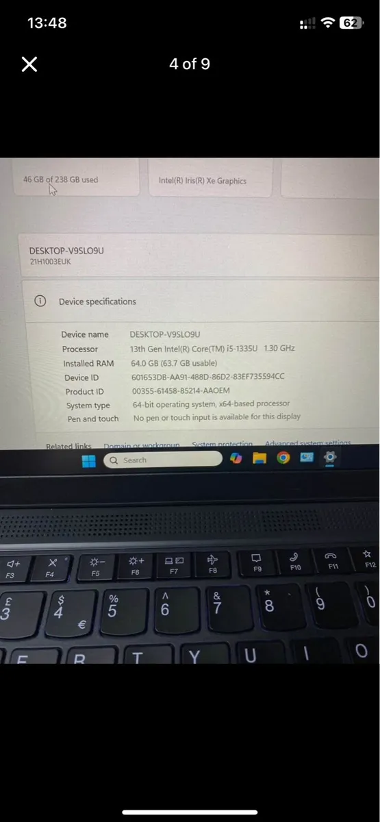 Lenovo laptop i5 64gb ram 256ssd windows - Image 4