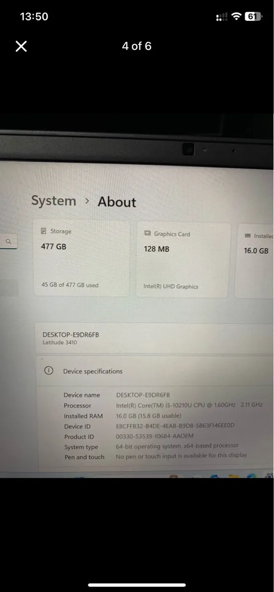 Dell laptop i5 pro 16-512 windows - Image 4