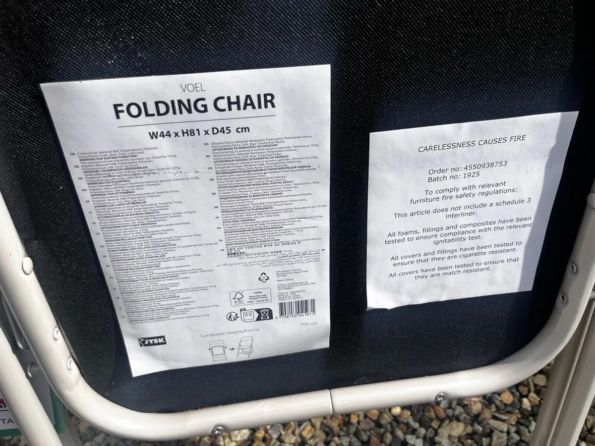 20x Padded folding chairs in grey - Image 2