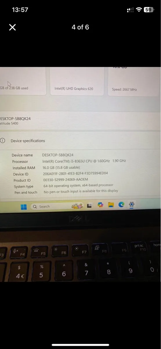 Dell laptop i5 pro 16-256 Windows - Image 4