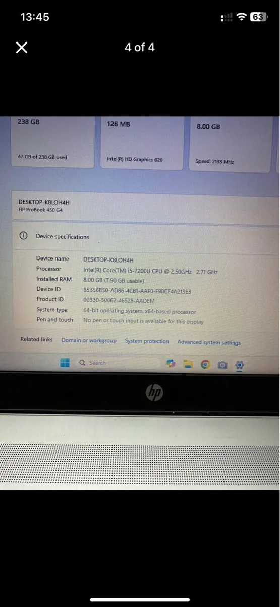 Hp laptop i5 8-256 windows - Image 4
