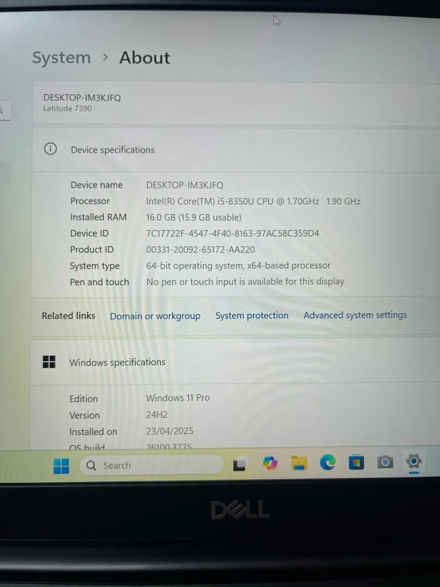 Dell laptop i5 pro 8gen 16-256 w11 pro - Image 4
