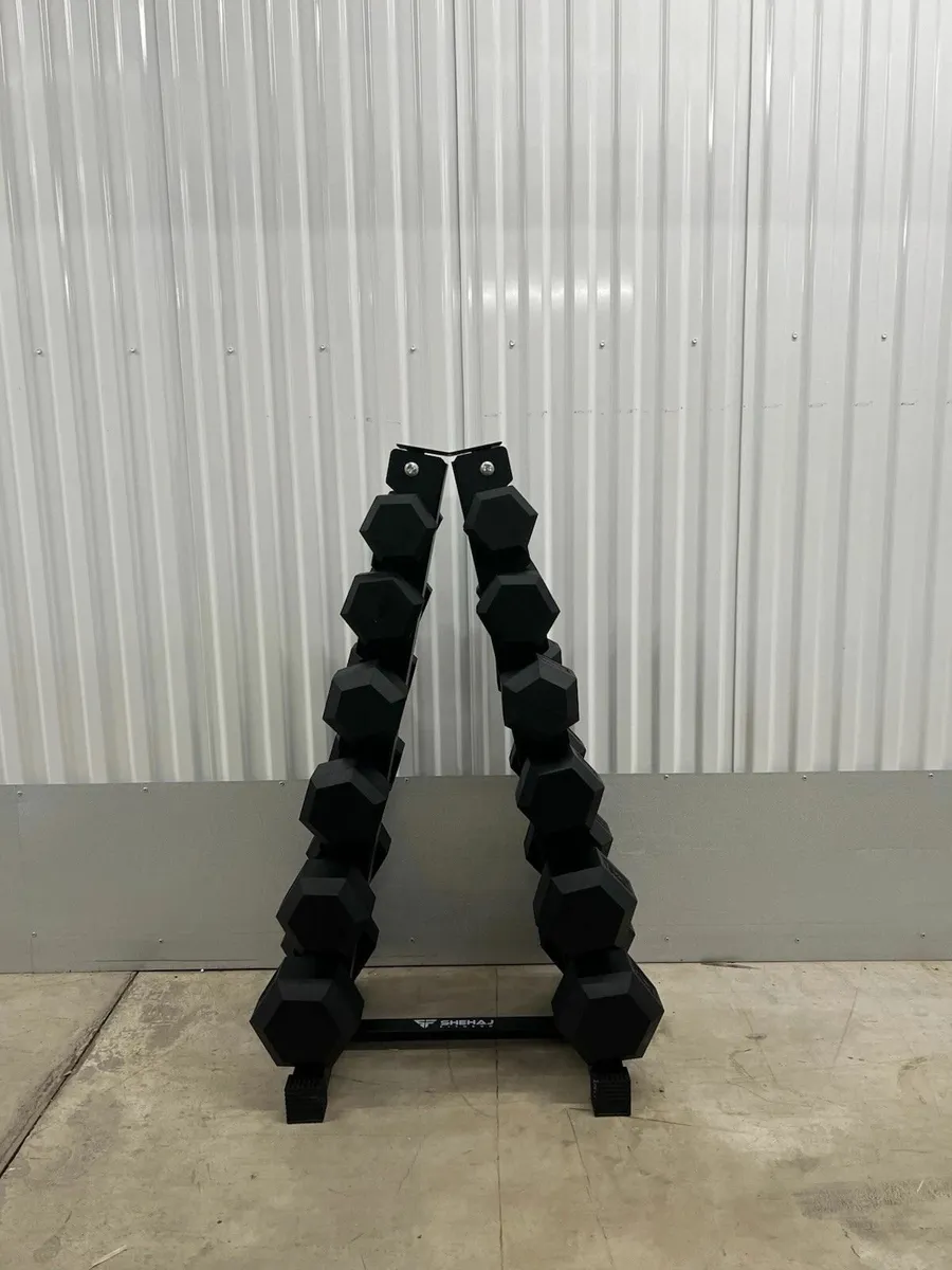 Hex Dumbbell 5- 20kg Set With Vertical Rack Stand - Image 3