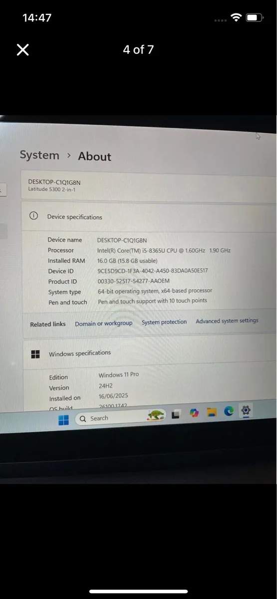 Dell laptop 2n1 Touch i5 16-256 w11 - Image 3