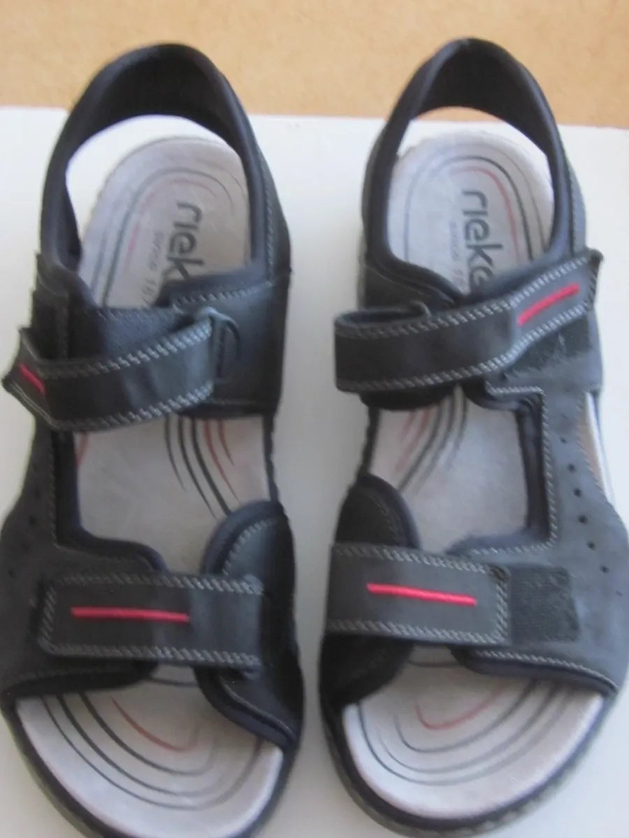 Rieker Mens Lite Ankle Strap Sandal Black S.12 - Image 1