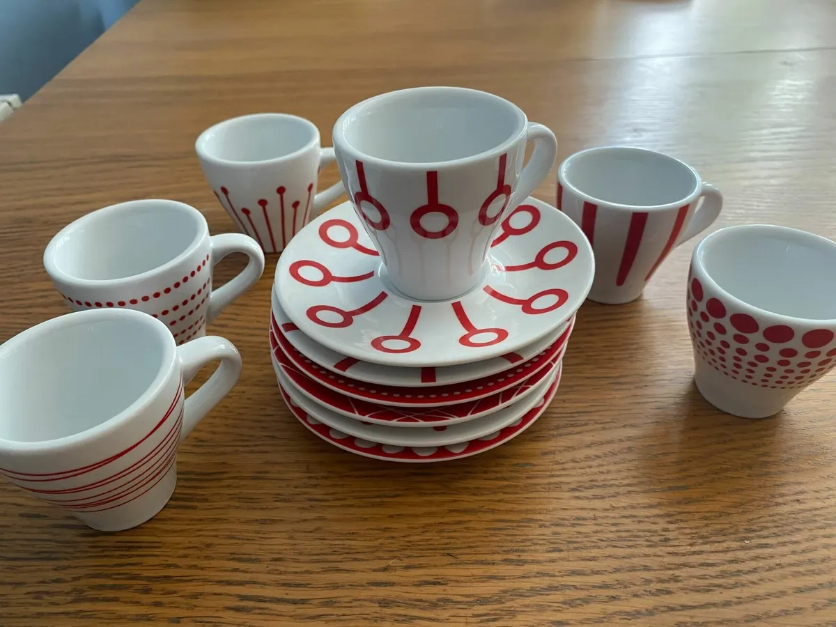 6 x BODUM  Paula Red & White Espresso coffee cups - Image 2