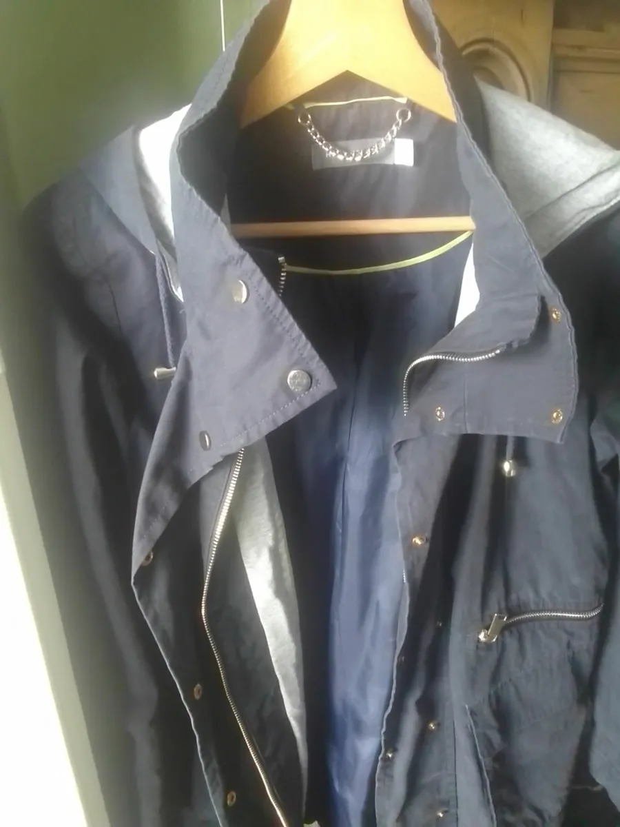 MINT VELVET NAVY ZIPPER RAIN JACKET SIZE 12 - Image 3